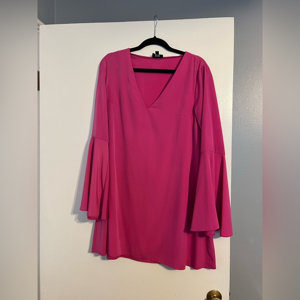 TopShop - Pink Midi Dress w/ bell sleeves - size US 10